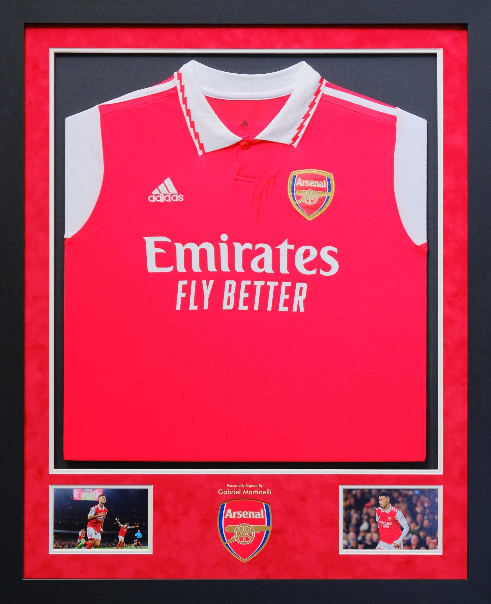 Martinelli Signed Arsernal Shirt Framed Display - Memorabilia Framers Shop